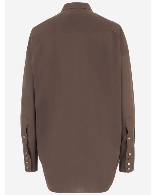 DARKPARK Brown Oversized Stretch Cotton Shirt