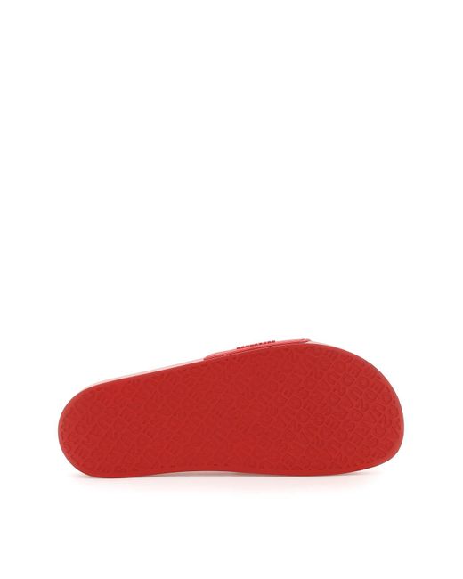 DSquared² Red Dsqua2 'icon' Rubber Slides for men