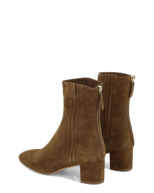 Aquazzura Brown Groovie Zipped Ankle Boots