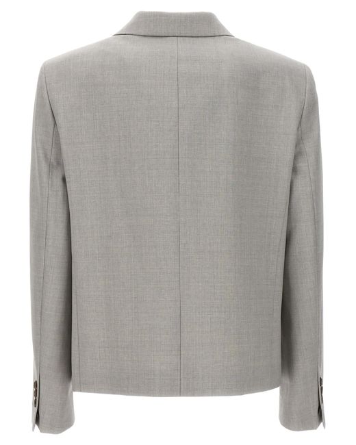 Theory Gray Double-Breasted Blazer