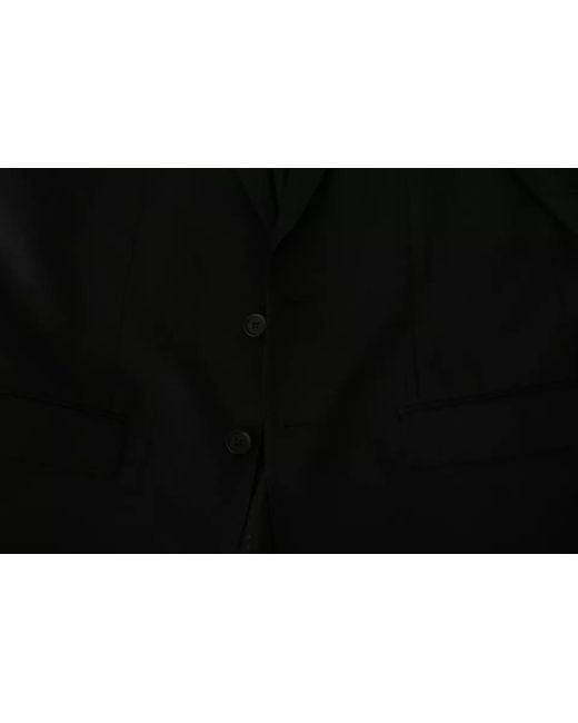 Dolce & Gabbana Black Wool Slim Fit Notch Jacket Blazer for men