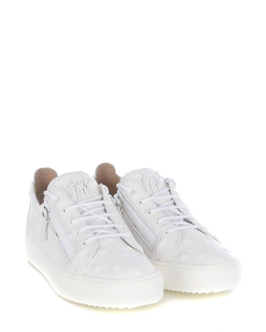 Giuseppe Zanotti Leather Sneakers Frankie In Pelle in White for Men | Lyst