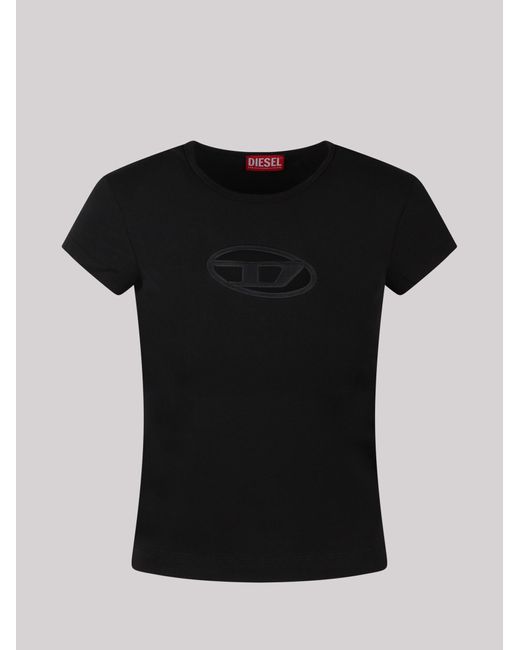 DIESEL Black T-Angie Logo Cut-Out T-Shirt