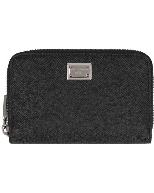 Dolce & Gabbana Black Leather Wallet Calf & Cardholders for men