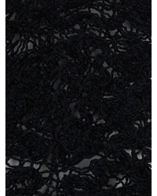Semicouture Black Lace Pull With Details Fabric And Tops