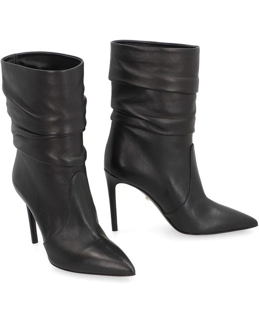 ALEVI Black Calipso Leather Ankle Boots
