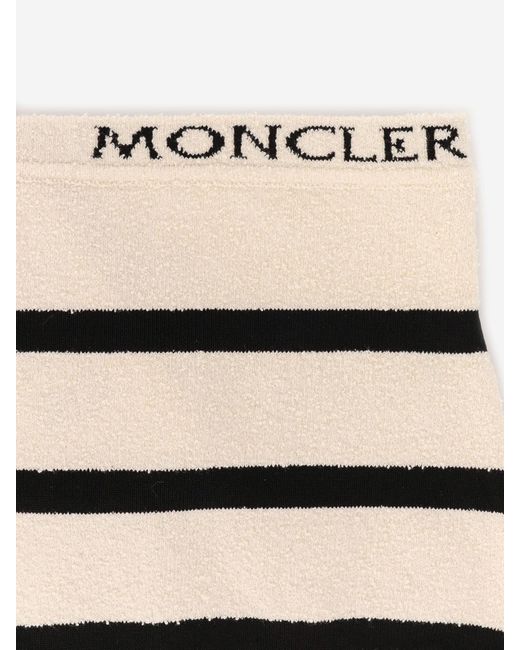 Tシャツ・カットソー MONCLER Top and culotte striped cotton blend set Bianco Moncler Top And Culotte Striped Cotton Blend Set | italist