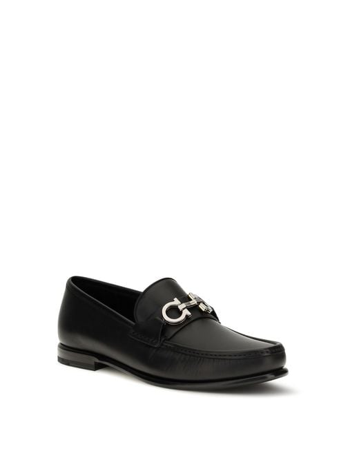 Ferragamo White Gancini Ornament Loafers for men