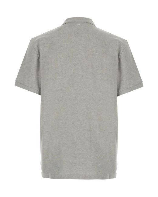 AMI Gray Polo Shirt Ami De Coeur Cotton T-Shirts for men