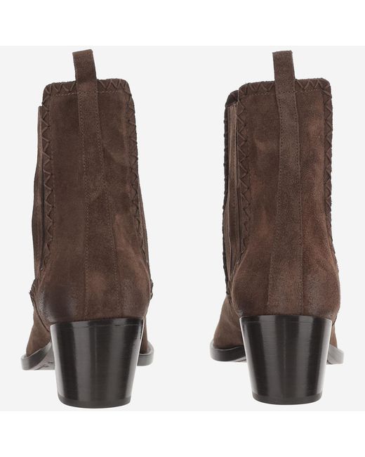 Sartore Brown Ankle Boots Mustang Suede