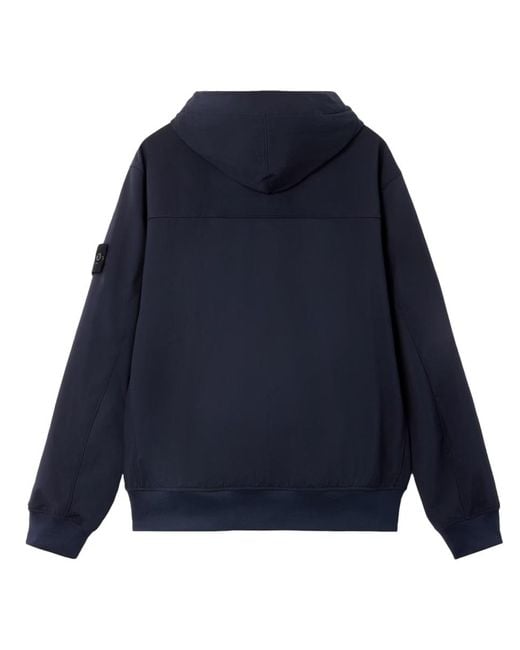 Stone Island Blue Hooded Parka Polyester Trench & Raincoats for men