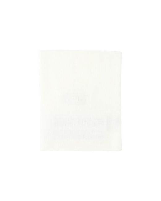 Maison Margiela White Lightweight Wool Scarf For