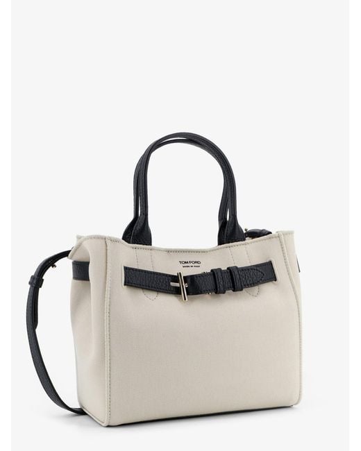 Tom Ford Natural Handbag Audrey Canvas Canvas/Leather Handbags