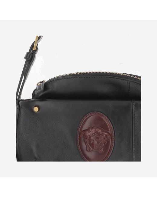 Versace Black Leather Shoulder Bag