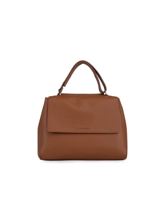 Orciani Brown Sveva Soft Medium Bag