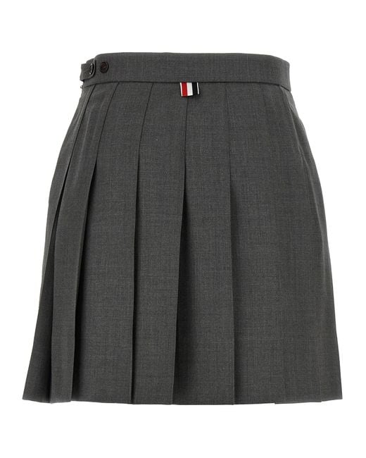 Thom Browne Gray Wool Long Skirt