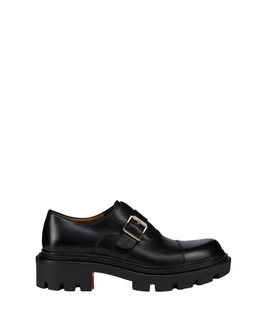 Christian Louboutin Black Calf Leather Sandals for men