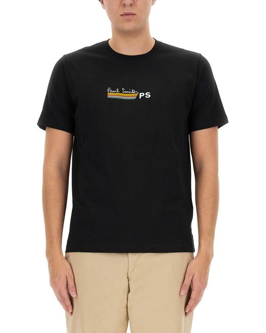 PS by Paul Smith Black T-Shirt With Logo for men