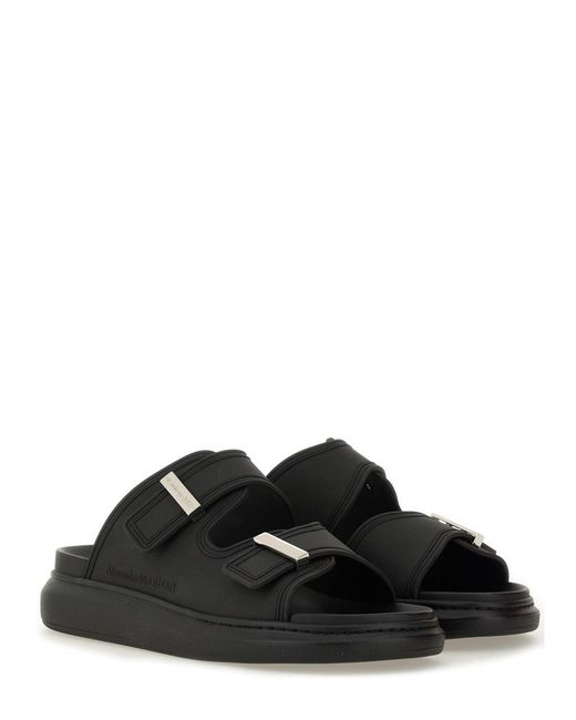 McQueen Black Sandals Hybrid Double Buckle Thermoplastic Polyurethane for men