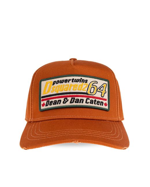 DSquared² Brown Logo Patch Baseball Cap Accessories Beanies & Hats for men