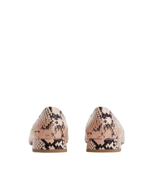 Bottega Veneta Pink Tower Python-Print Ballerina Shoes