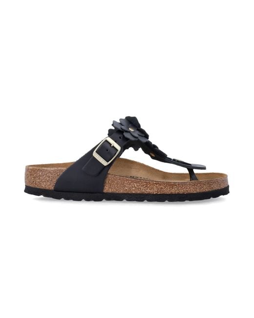 Birkenstock Multicolor Birkestock Gizeh Leather Flower Sandals