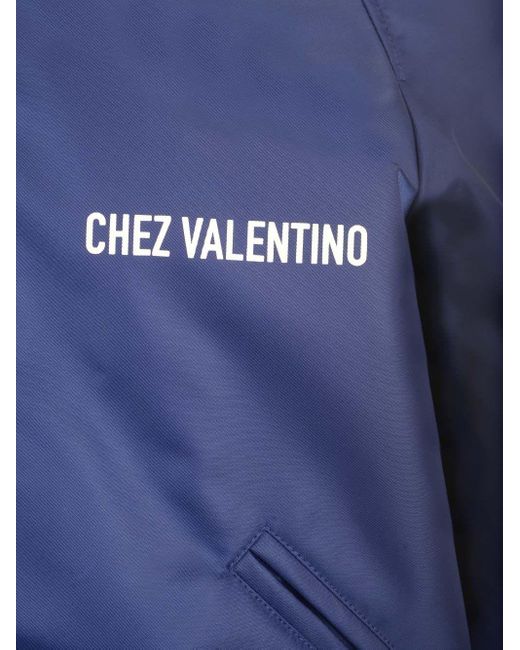 Valentino Blue Jacket With Chez Print for men