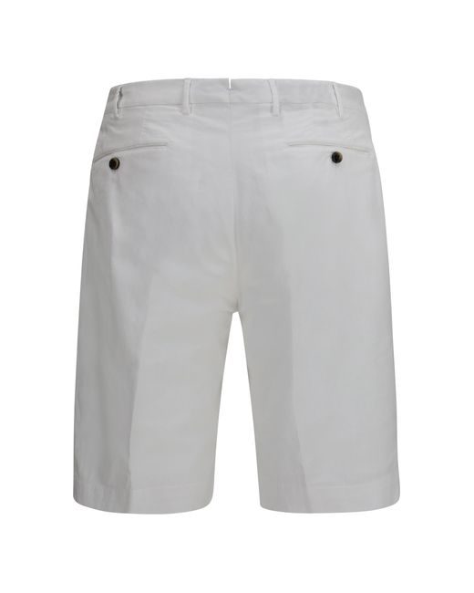 Germano 1952 Gray Shorts With Extended Flap Cotton Bermuda for men
