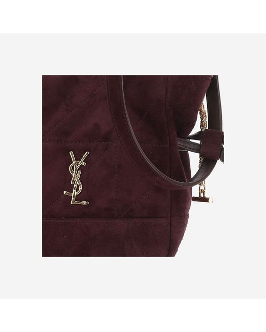 Saint Laurent Purple Suede Shoulder Bag Leather And