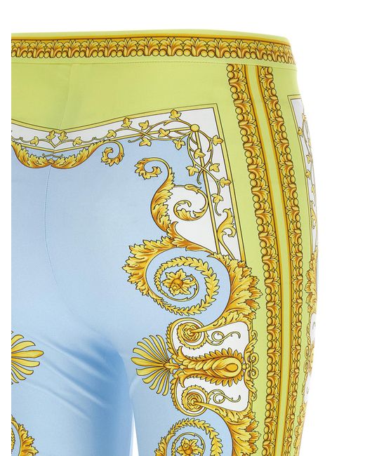 Versace Blue 'Spring Barocco' Leggings