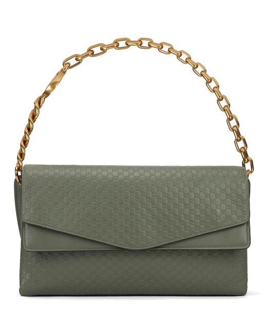 Gucci Green Leather Shoulder Bag Calf Skin Handbags