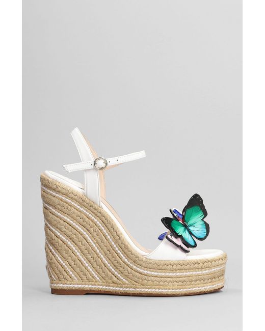 Sophia Webster Riva Espadrille Wedges In White Leather