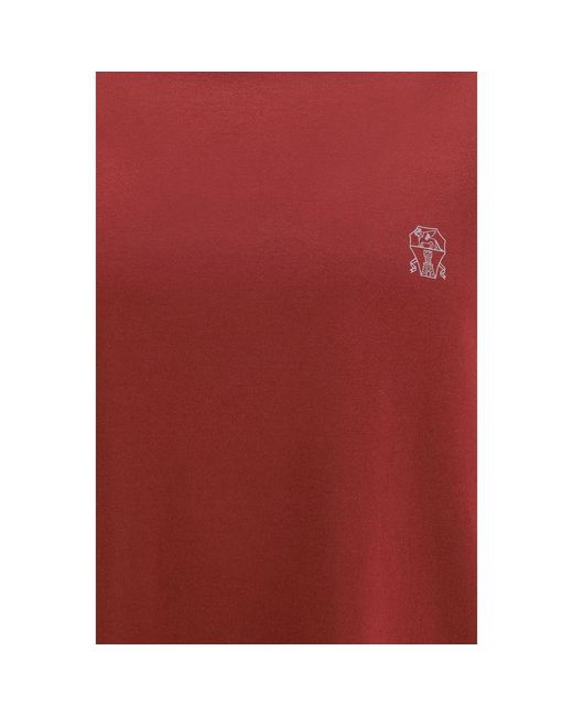 Brunello Cucinelli Red Bordeaux Cotton T for men