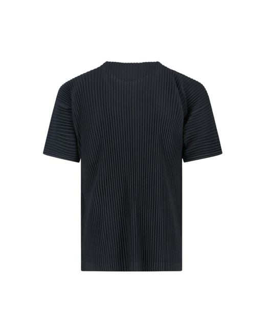 Homme Plissé Issey Miyake Black Pleated T-Shirt for men