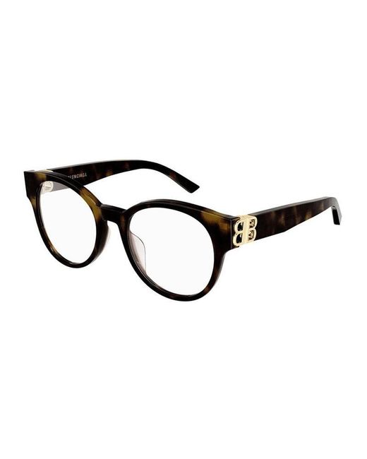 Balenciaga Black Eyeglasses Oval Full Rim, Dark Frame And Clear Demo Lenses Lens Bb0173O002