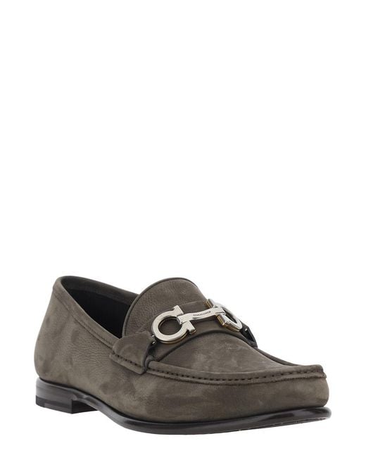Ferragamo Gray Loafers Avril Leather Calf for men