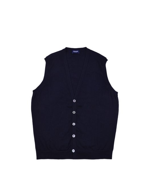 Drumohr Blue Cotton Vest for men