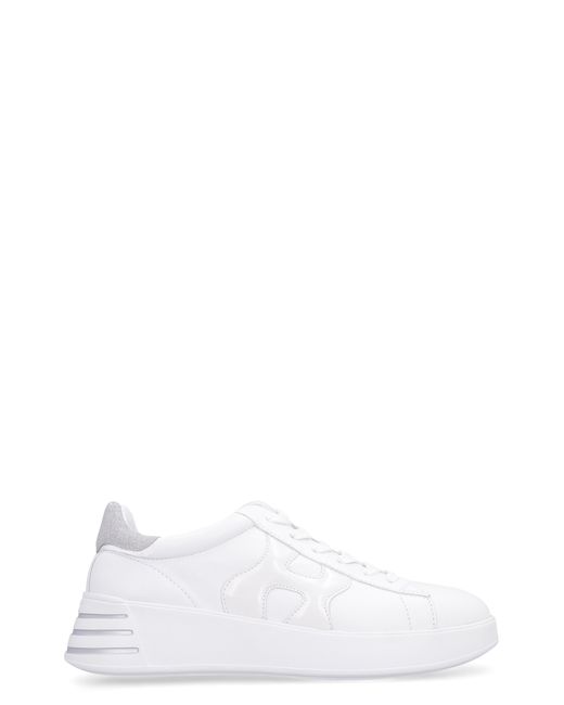 Hogan White Rebel Leather Low-Top Sneakers Trainers