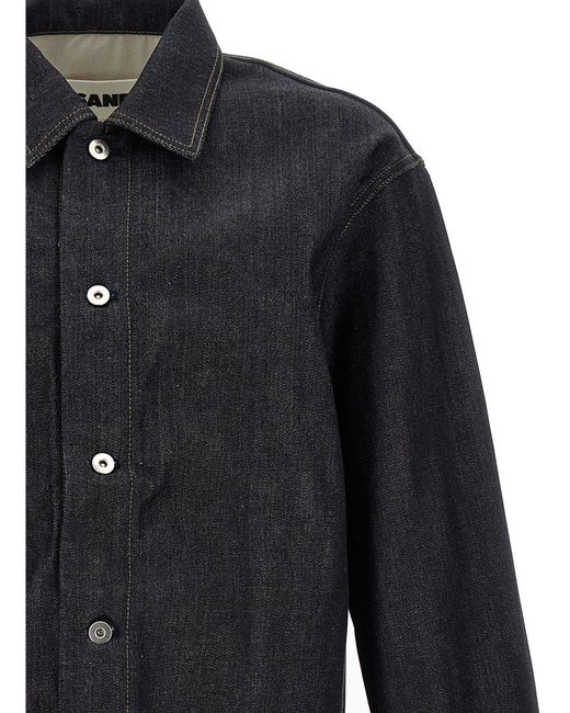 Jil Sander Black Denim Overshirt Cotton Shirt, Blouse for men