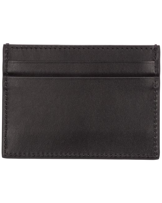 Moschino Black Genuine Leather Credit Card Case Holder Wallet