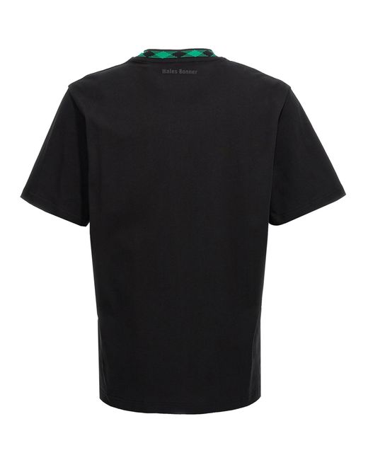Wales Bonner Black Logo Cotton T-Shirt for men
