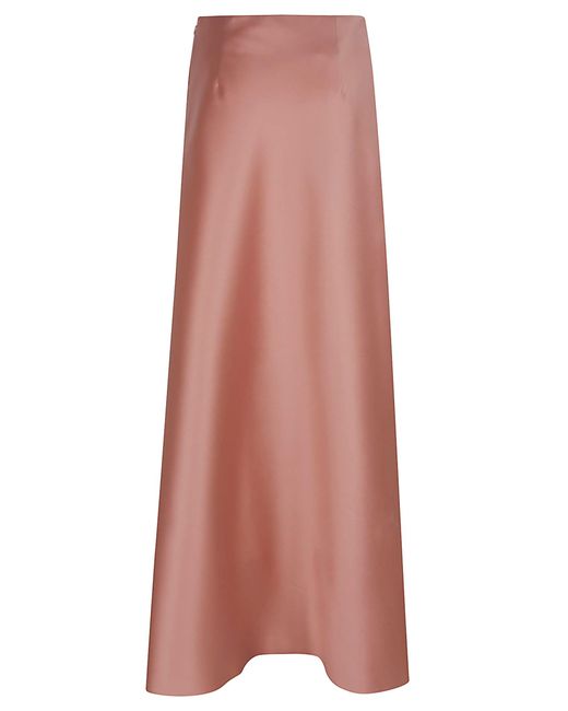 Alberta Ferretti Pink Mikado Long Skirt
