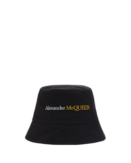 Alexander McQueen Black Logo Bucket Hat for men