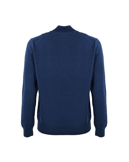Polo Ralph Lauren Blue Wool Sweater With Zip for men