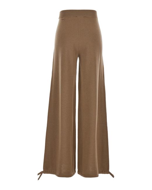 Max Mara Natural Wool Pants With Elastic Waist Virgin Trousers