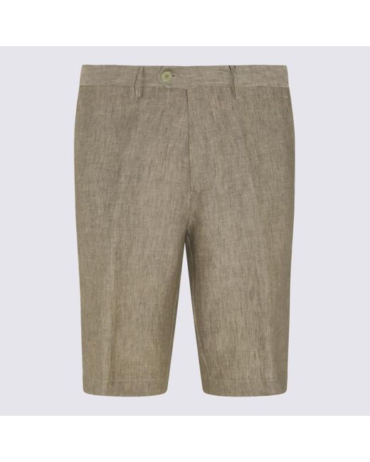 Etro Gray Linen Blend Shorts for men