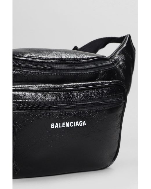 Balenciaga Explorer Leather Waist Bag in Black for Men Lyst UK