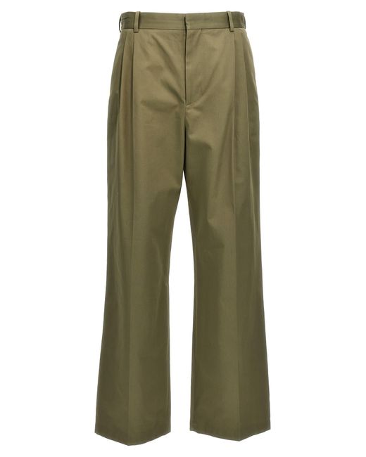 Loewe Green Central Pleated Trousers for men