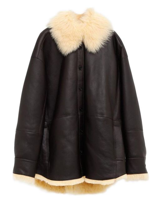 Acne Black Leather Shearling Jacket