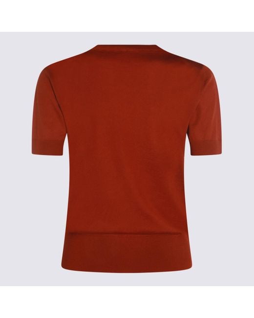Saint Laurent Red Wool Knitwear